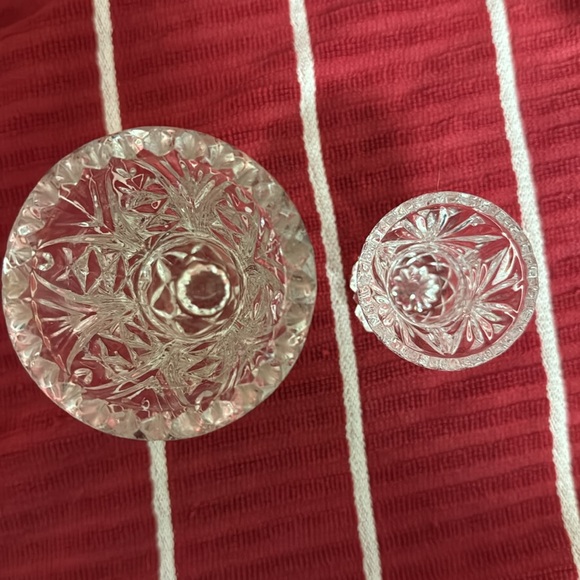 VINTAGE lead glass crystal two different size vases excellent condition - Picture 5 of 5